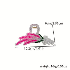 Colorful Wheat Ears Hair Claw Nonslip Shark Claw for Ponytail Bun Holder Women