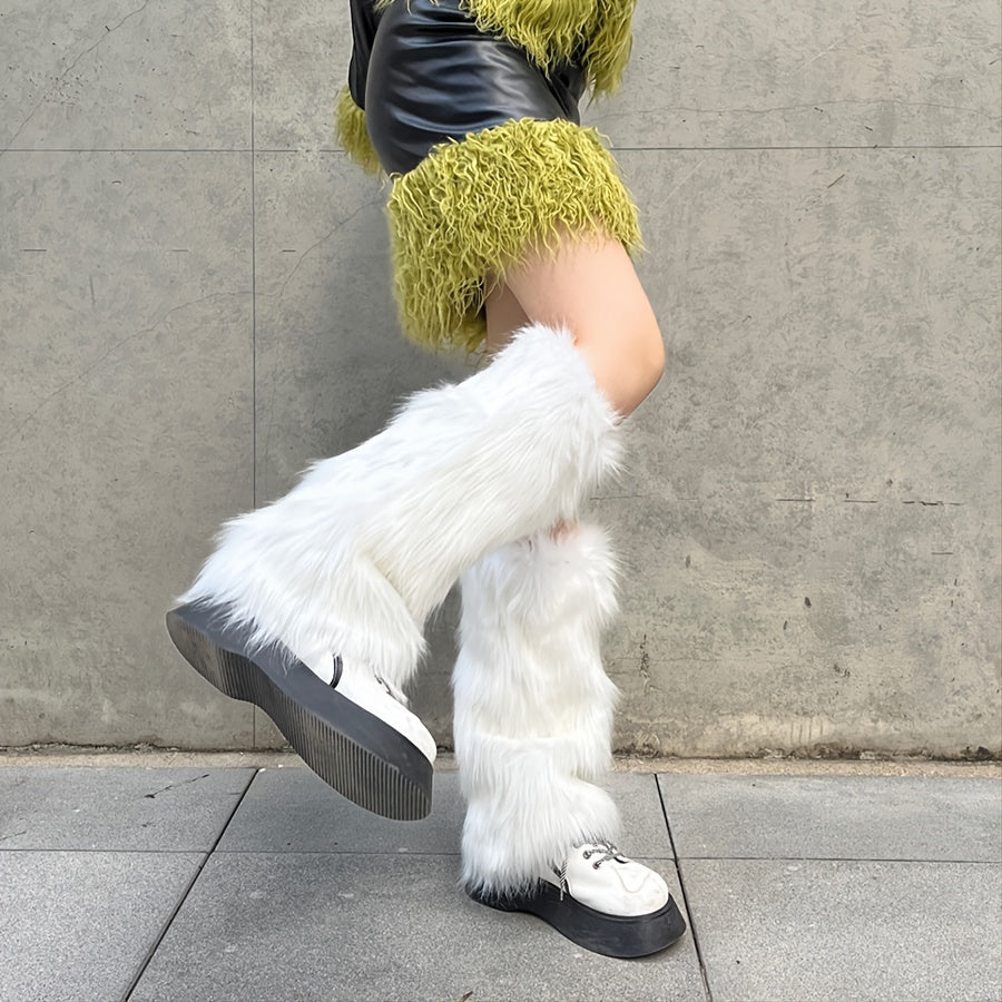 Plush Warm Knee High Leg Warmers Women's Stocking