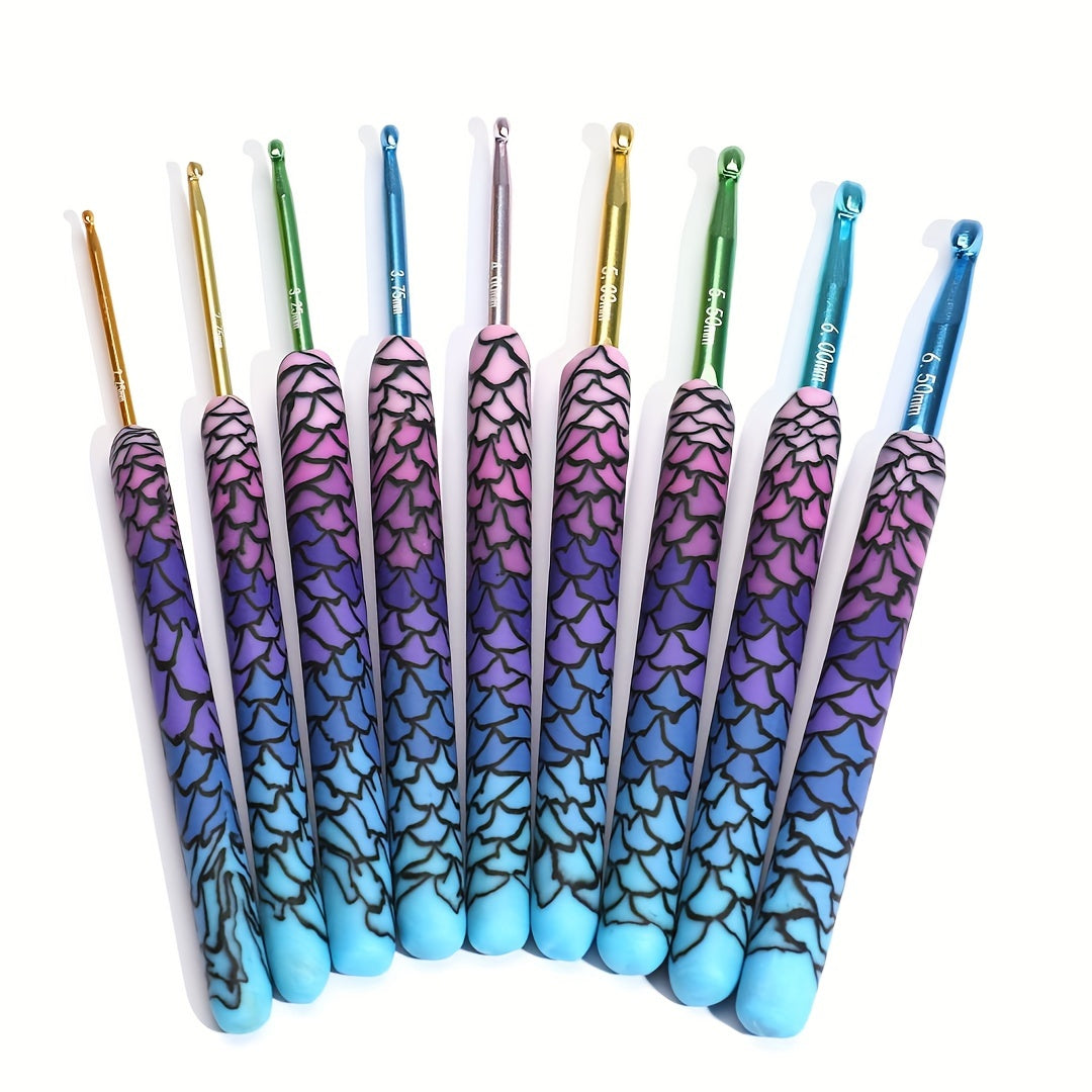 12pcs Ergonomic Handle Crochet Hooks Set For Arthritic Hands