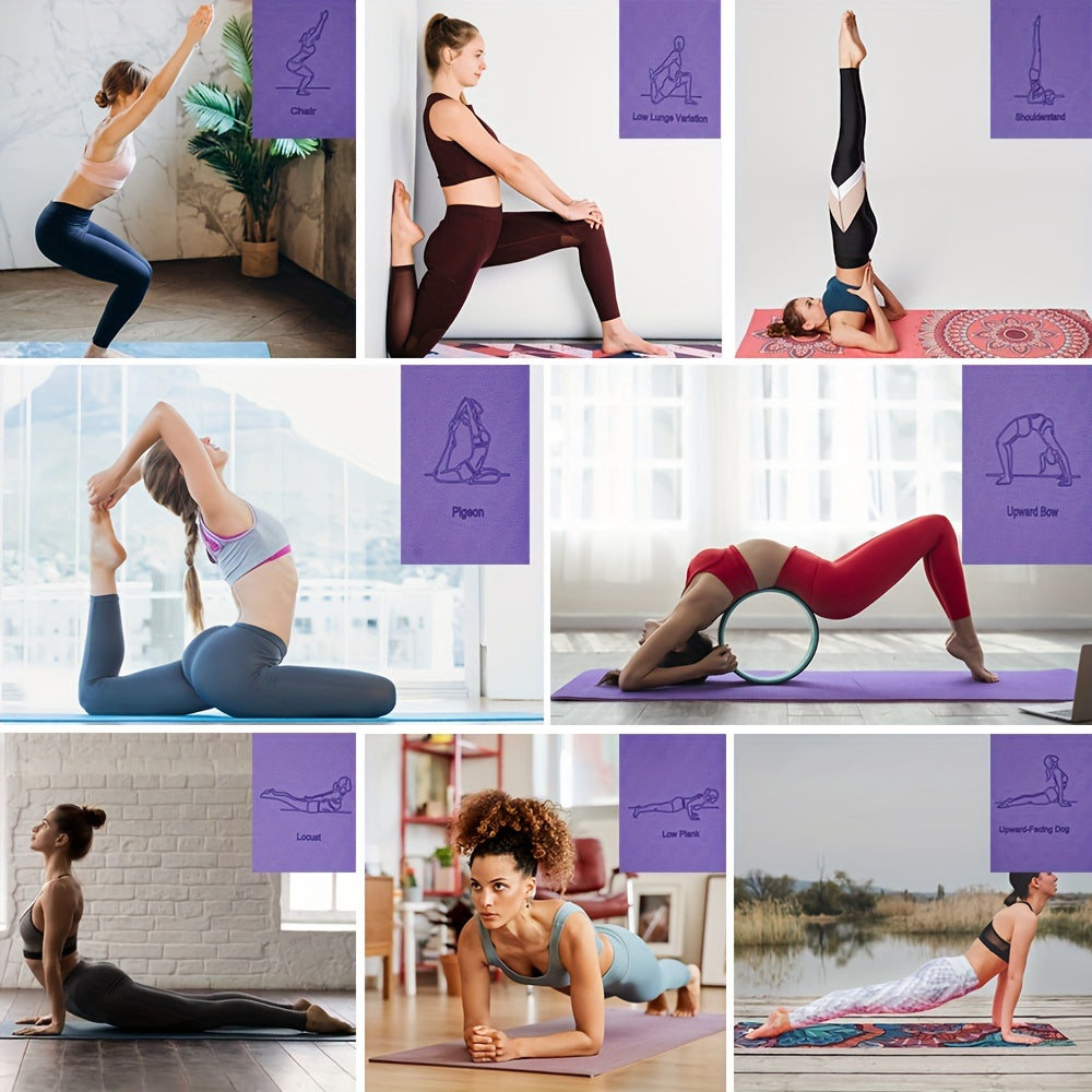 Non-slip TPE Yoga Mat with Guide Line Pattern for Pilates Body Training