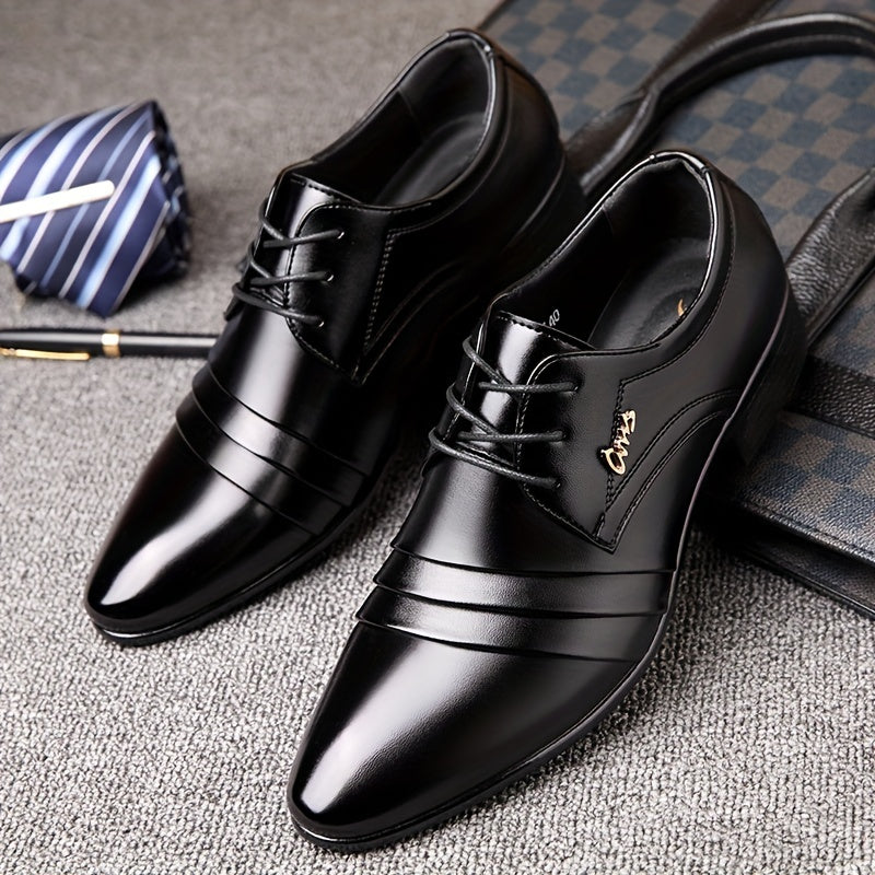 Men's Pointed Toe Derby Shoes Elegant Business Wear