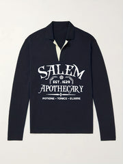 Retro Letter Pattern Knit Polo Sweater Men's Casual Lapel Pullover