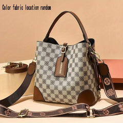 Checkered Pattern Shoulder Bag Vintage Style Crossbody Bag