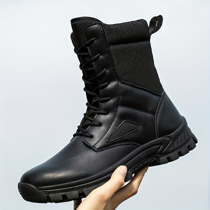 Boy's Military Style Hiking Boots High Top Non Slip Lace Up Durable Winter Shoes