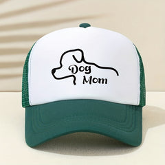 Dog Mom Print Trucker Hat Mesh Casual Baseball Cap Lightweight Dad Hats