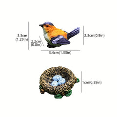 5pcs Bird & Nest Ornaments DIY Indoor Outdoor Garden Decoration