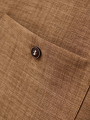 Men's Solid Stand Collar Shirt Chest Pocket Shirt
