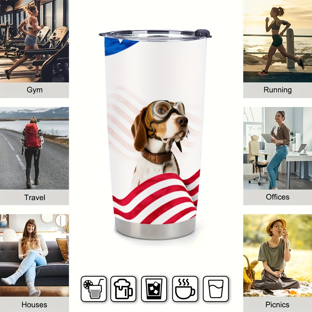 20oz Stainless Steel Insulated Tumbler - Keeps Beverages Cold & Hot