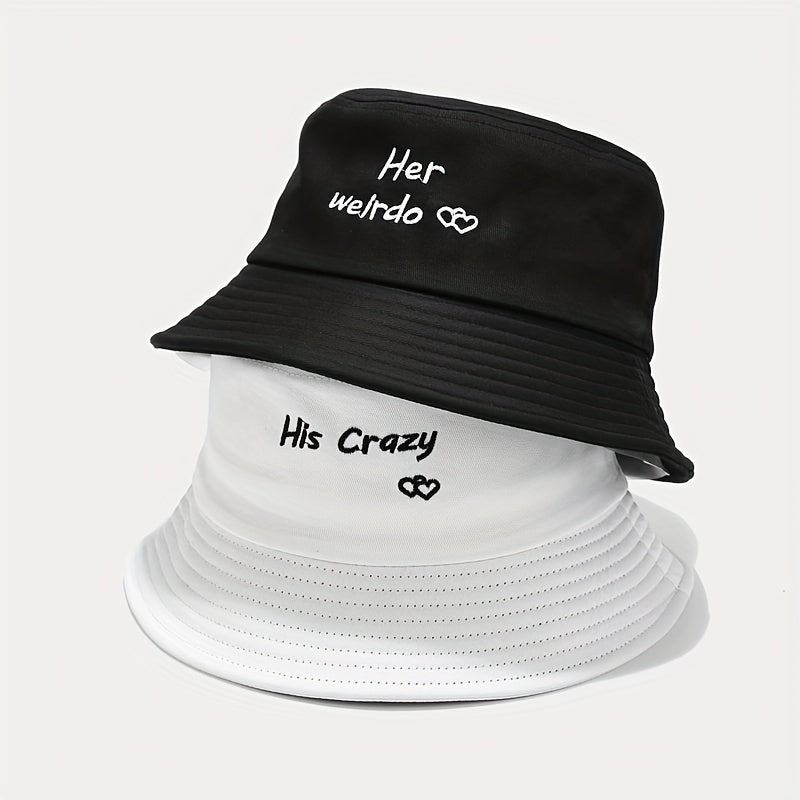 1pc Versatile Sunshade Bucket Hat With Letter Embroidery