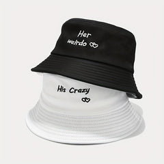 1pc Versatile Sunshade Bucket Hat With Letter Embroidery