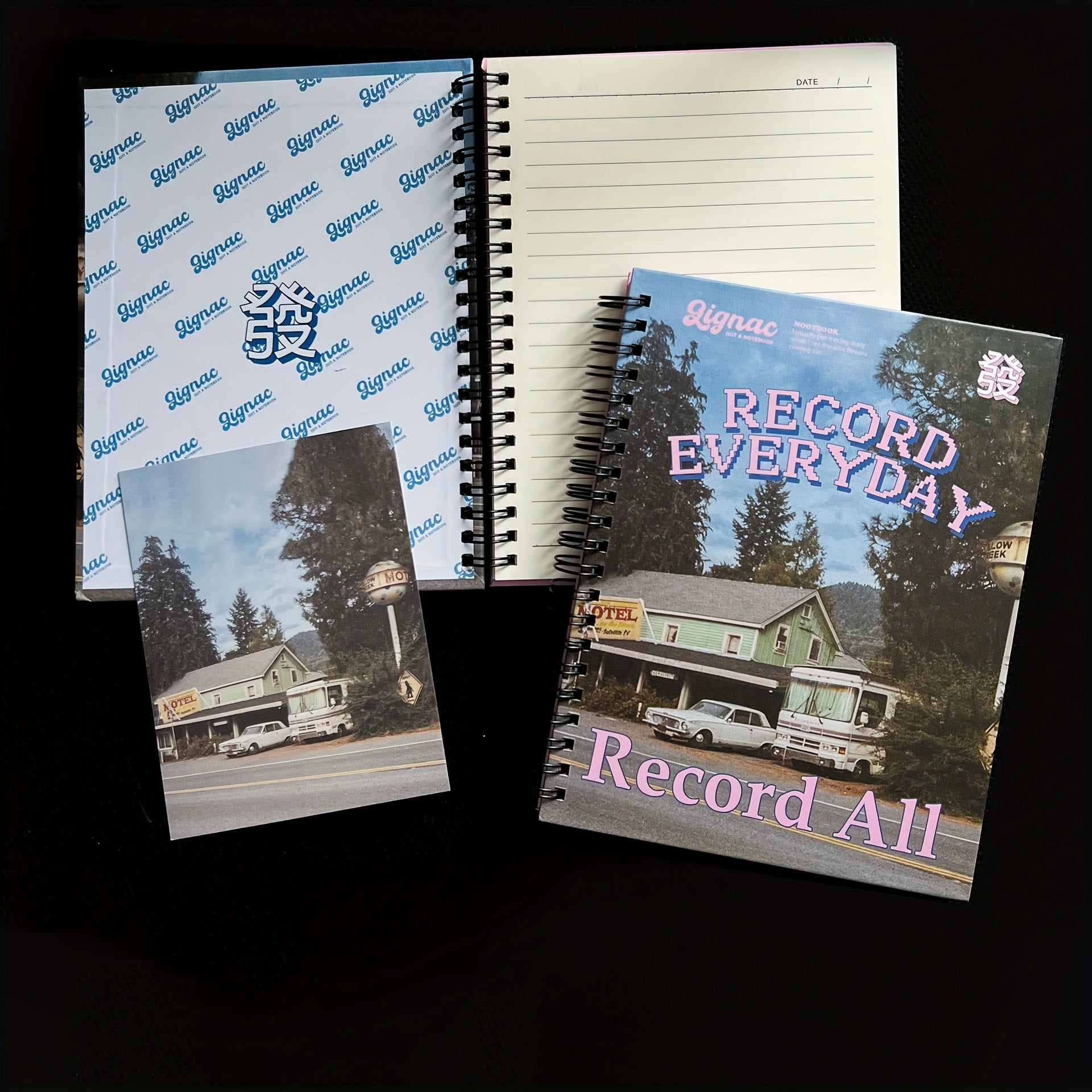 Coil Book Flat Book Retro Style 128 Pages Diary Notebook