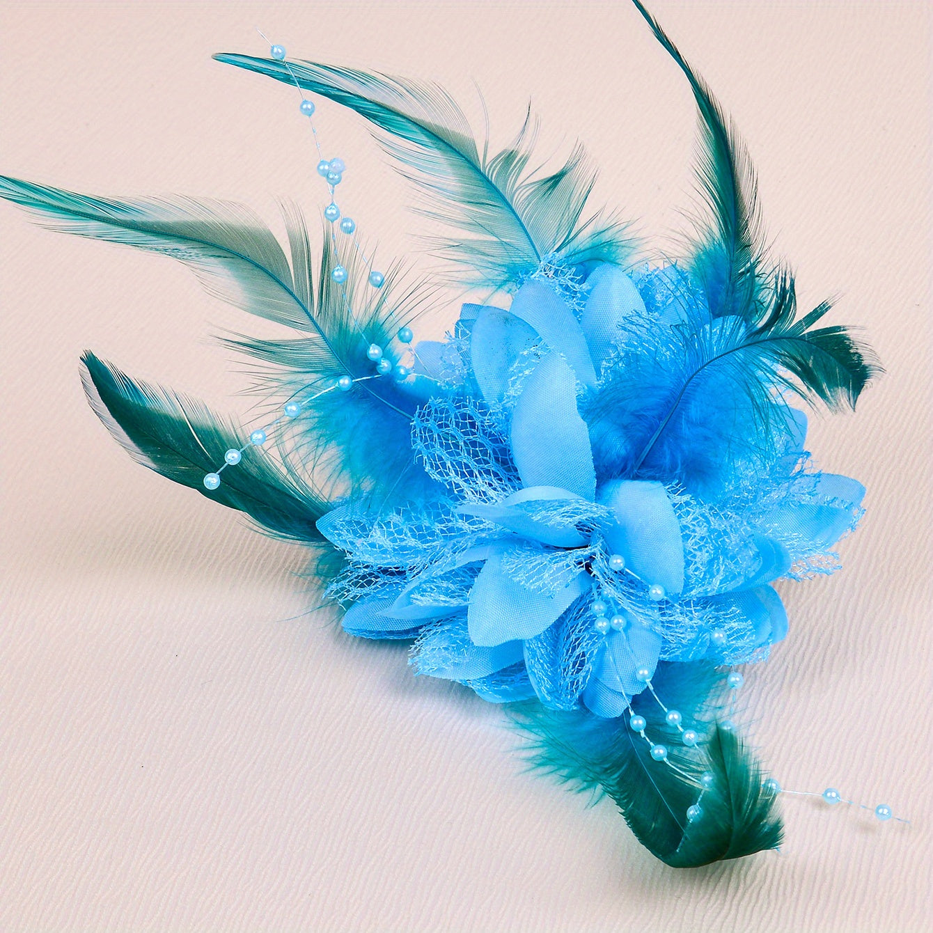 Mesh Flower Head Piece Faux Feather Head Piece Women's Hair Accessories