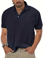 Breathable Solid Golf Polo Shirt Men's Casual V Neck T Shirt Short Sleeve