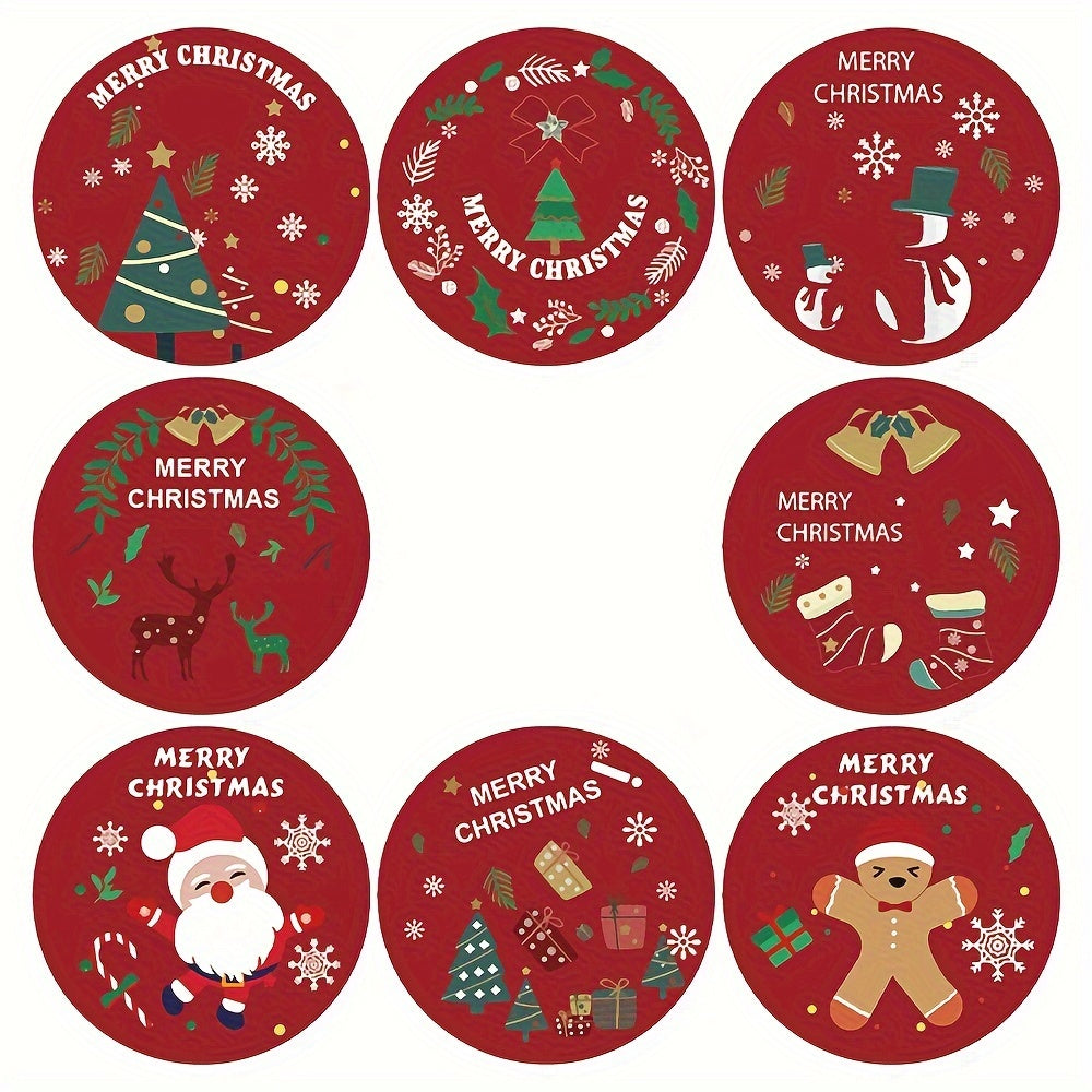500 Cowhide Adhesive Christmas Stickers Holiday Decoration Label