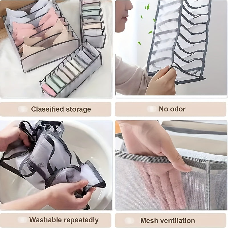 Grid Storage Box for Underwear, Socks, and Bras - Home and Bedroom Organizer