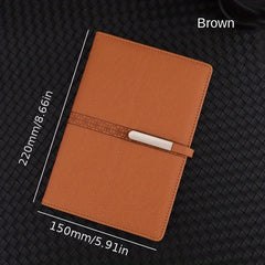 A5 Leather Notebook with Metal Buckle - Business & Office Essential