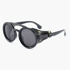 Vintage Round Frame Steampunk Sunglasses UV400