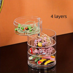 Rotary Table Top Jewelry Storage Box Transparent Dust Prevention Cosmetic Rack