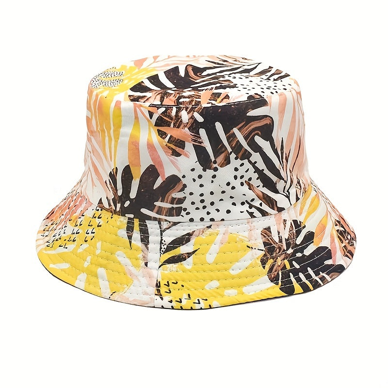 Coconut Tree Print Reversible Bucket Hat for Women
