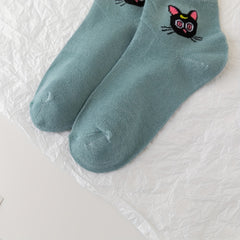 5 Pairs Cartoon Print Socks Comfy & Breathable Crew Socks Women's Stockings