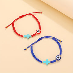 Devil's Eye Turquoise Cross Bracelet Mexican Beach Jewelry