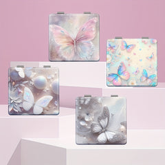 Folding Butterfly Glass Makeup Mirror for Women and Girls
