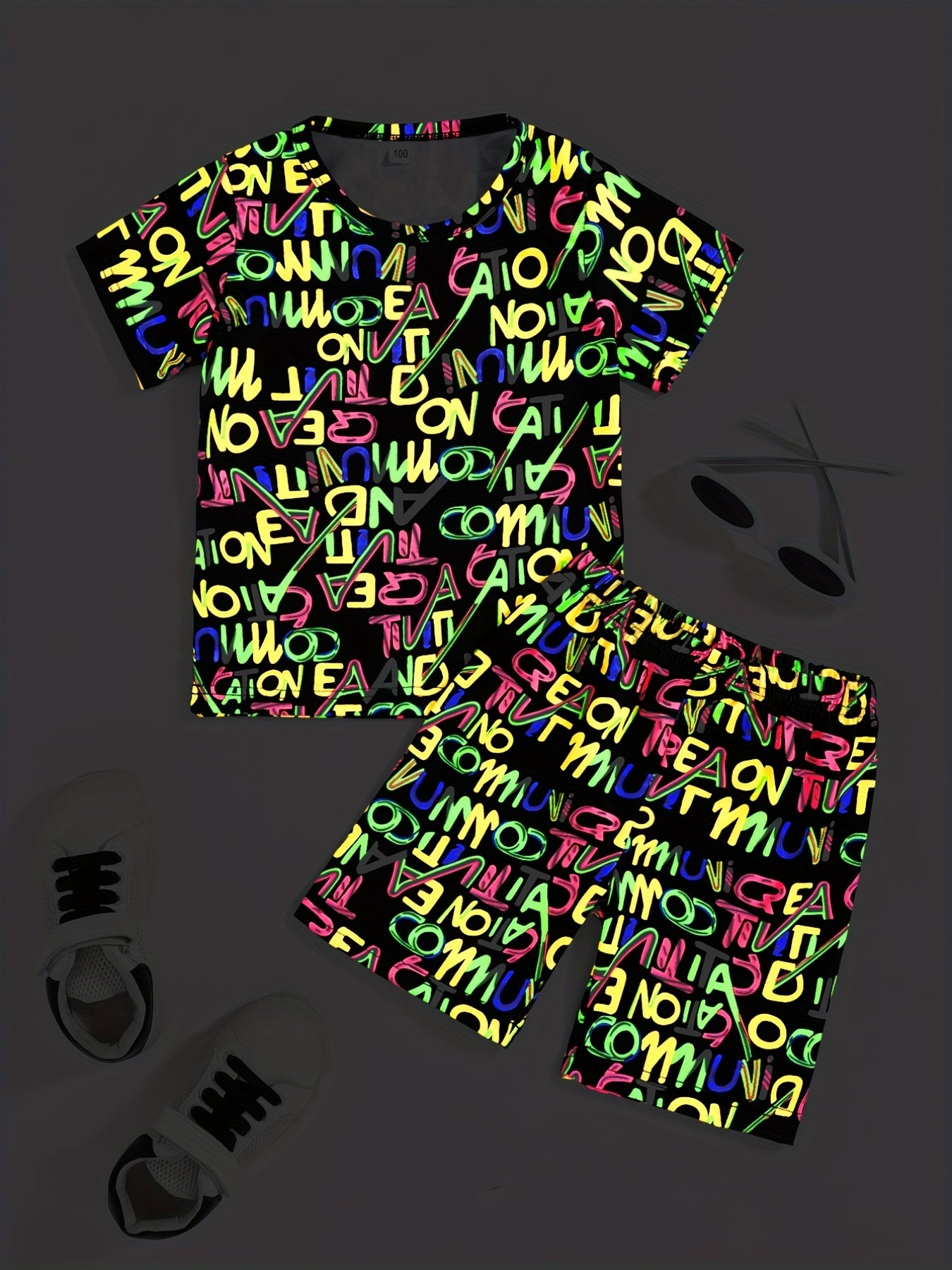 Toddler Boys Pullover & Graphic Shorts Set for Summer