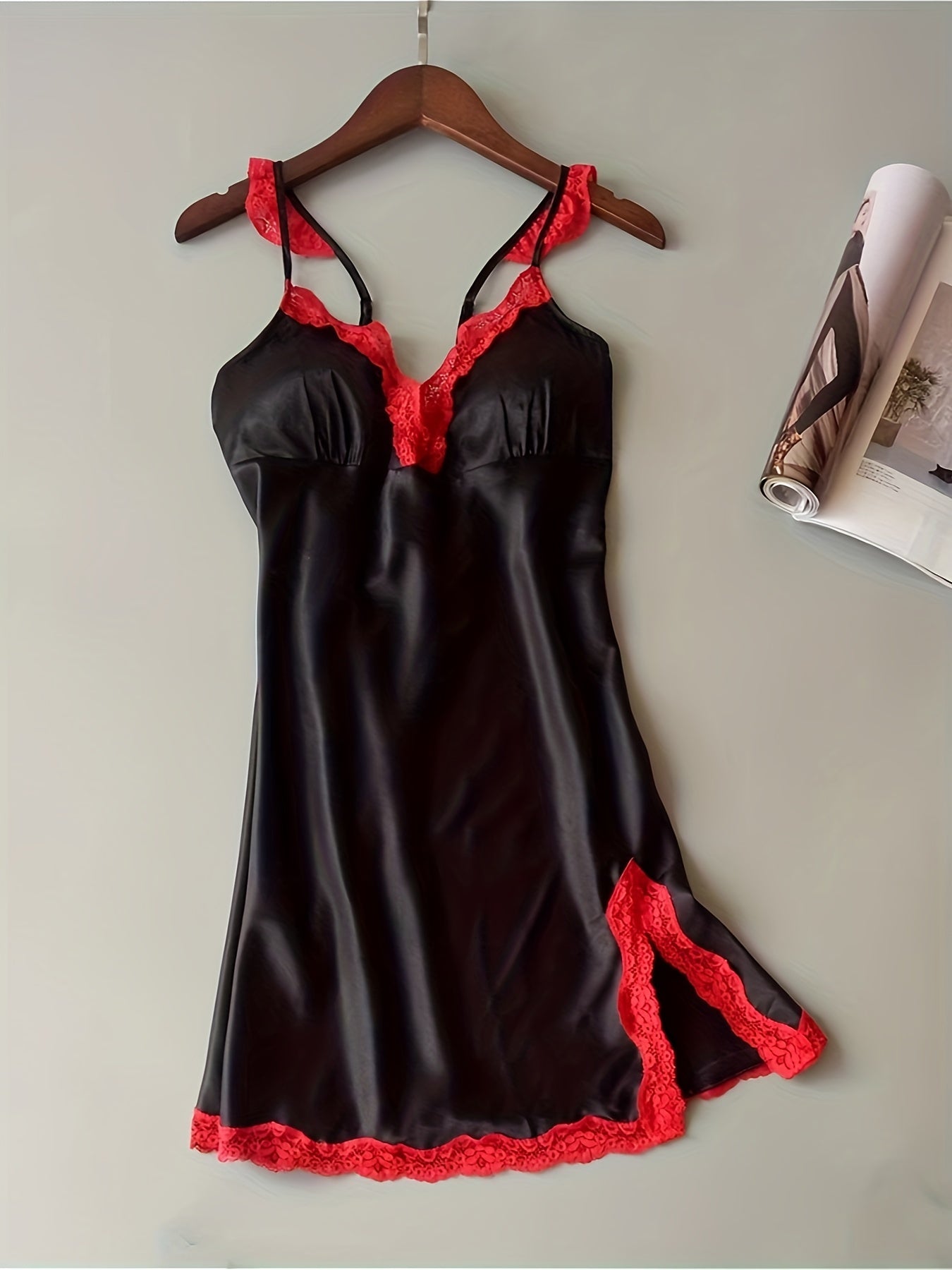 Lace Slip Nightdress V-Neck Sleepwear