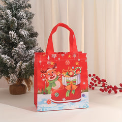 4pcs Christmas Non-woven Gift Bags, Colorful Handbags Party Packaging