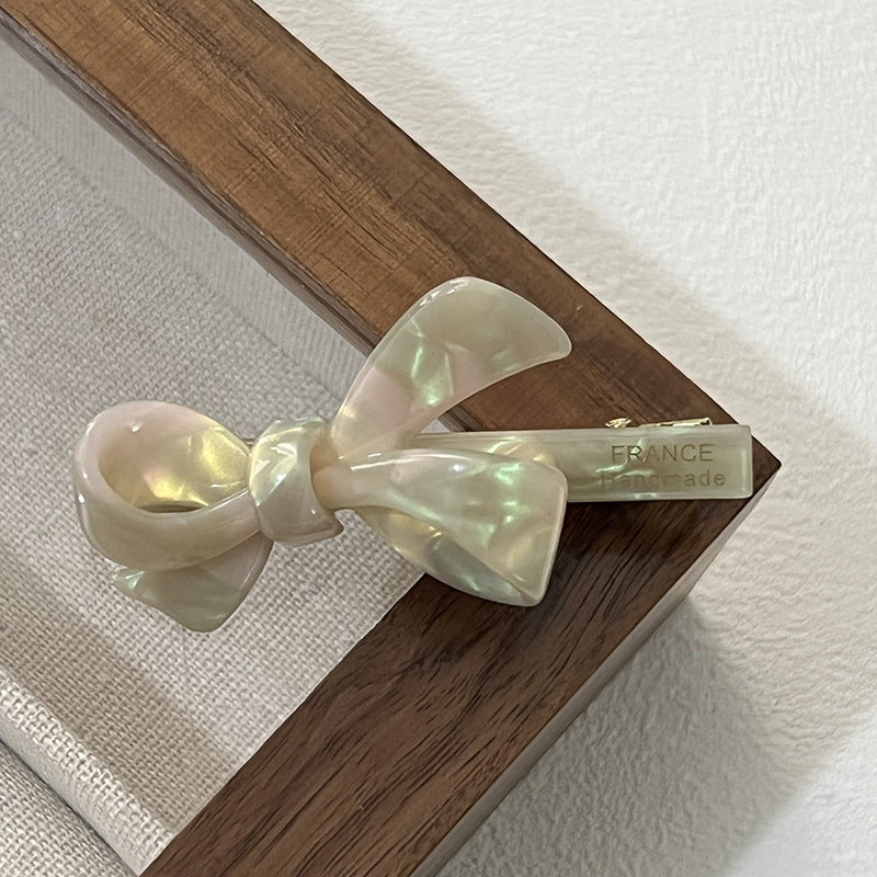 Acetate Bow Duck Billed Clip Barrette Women's Hair Accessory