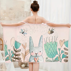 Women's Towel Wrap Bathrobe Quick Drying Spa Wrap Towel With Straps