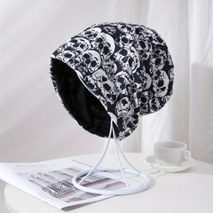 Men's Pullover Skull Print Knitted Stacking Turban Hat
