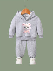 Kid's Cartoon Toy Print Hoodie & Pants Set Girl's Sporty Clothes