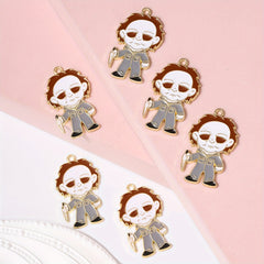 6pcs Horror Halloween Enamel Pendant for DIY Jewelry