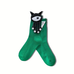 Women's Doll Decor Comfy Mid Tube Socks Stockings Hosiery