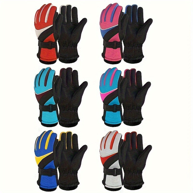 Youth Winter Waterproof Ski Gloves - Windproof Warm Gloves for Kids