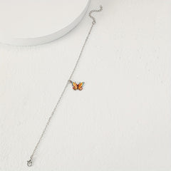 Colorful Butterfly Pendant Chain Anklet Boho Style Adjustable Women Dating Gift