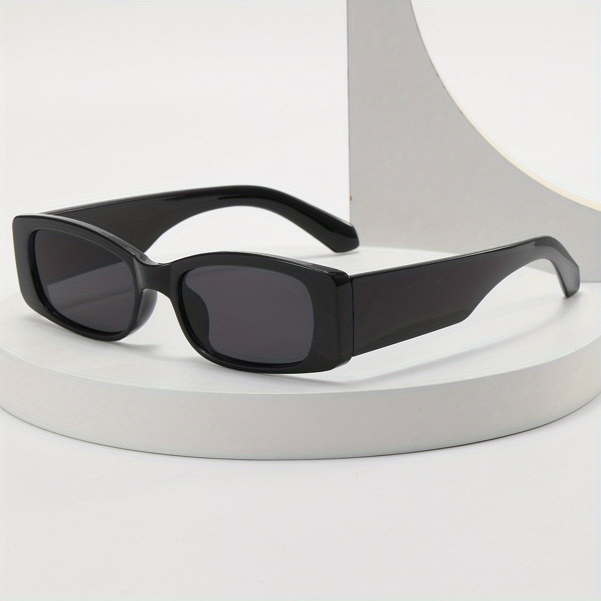 Rectangle Frame Sunglasses for Women Men Y2K Hiphop Solid Glasses