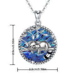 Girl's Raccoon Abalone Pendant Necklace Charm And Life Tree Animal Jewelry