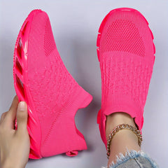 Women's Non-slip Breathable Running Shoes, Slip-on Blade Athletic Sneakers