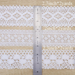 2 Yards Cotton Lace Trim Crochet Sewing Lace for Crafts Gift Package