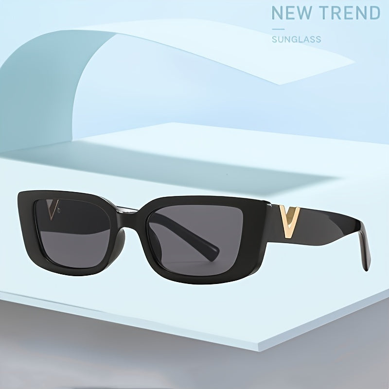 Retro Rectangle Frame Sunglasses UV Protection