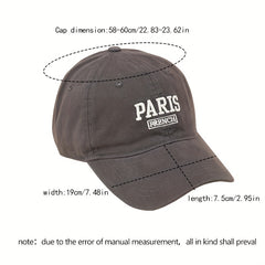Paris Embroidery Baseball Cap Solid Casual Golf Sports Hat Unisex Dad Hats