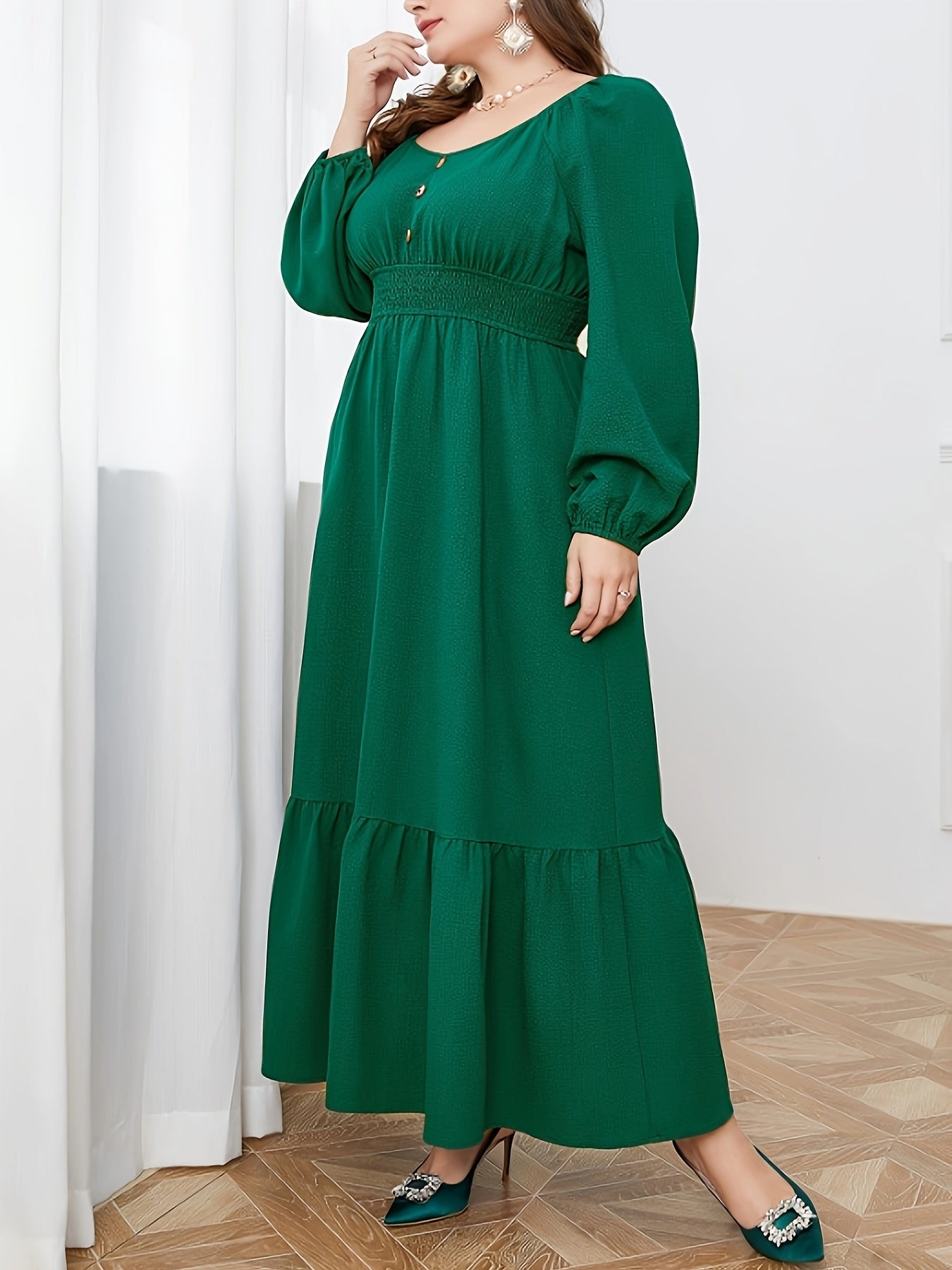  Casual Dress Women's Plus Maxi Smock Dress