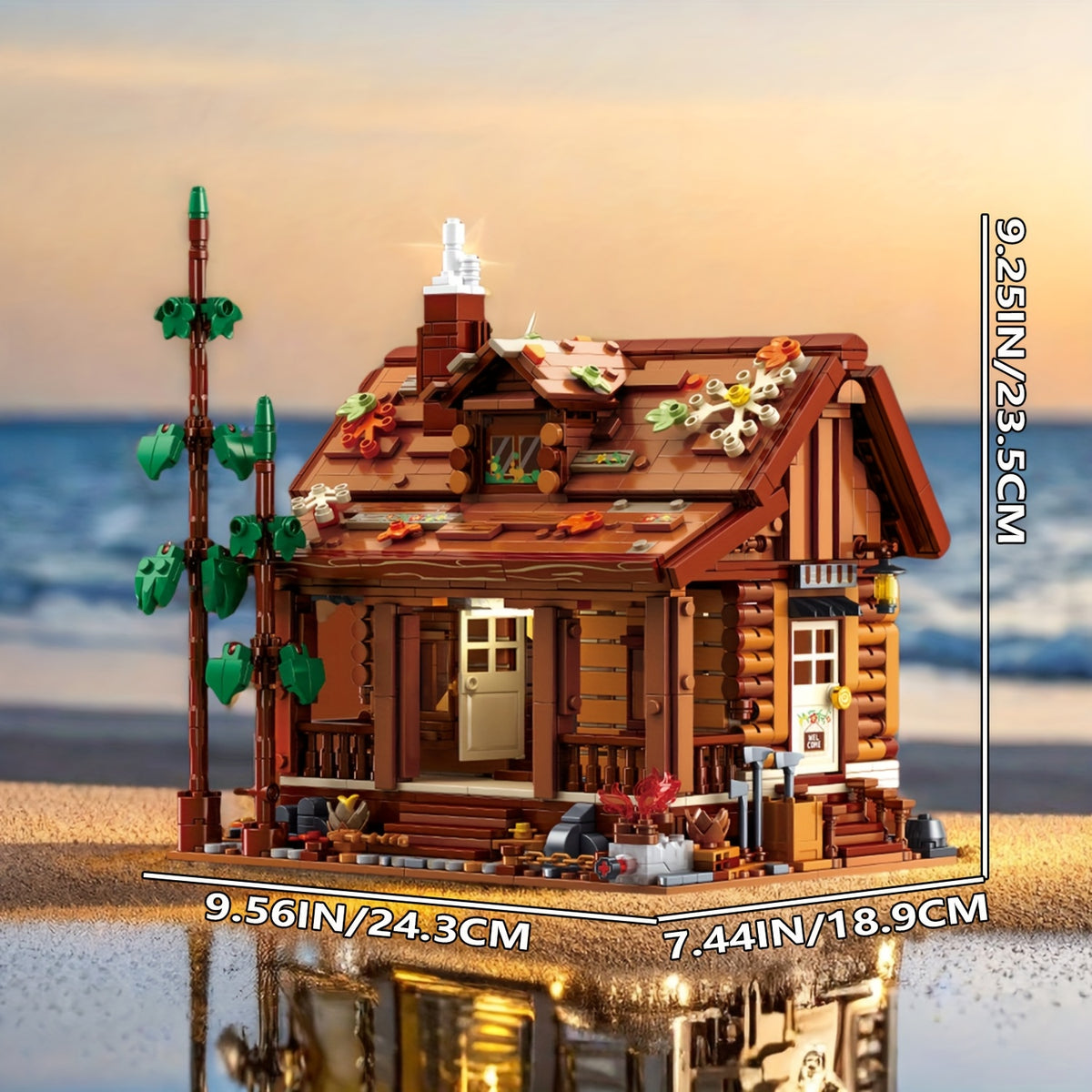 1969pcs Forest Cabin Building Blocks Toy Model with LED Lights