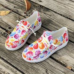 Colorful Pattern Flat Skate Shoes Lightweight Sneakers