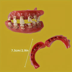 Pirate Choppers Yellow Teeth with Red Gums for Halloween & Pranks