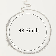 Rhinestone Bow Waist Chain Sexy Body Chain