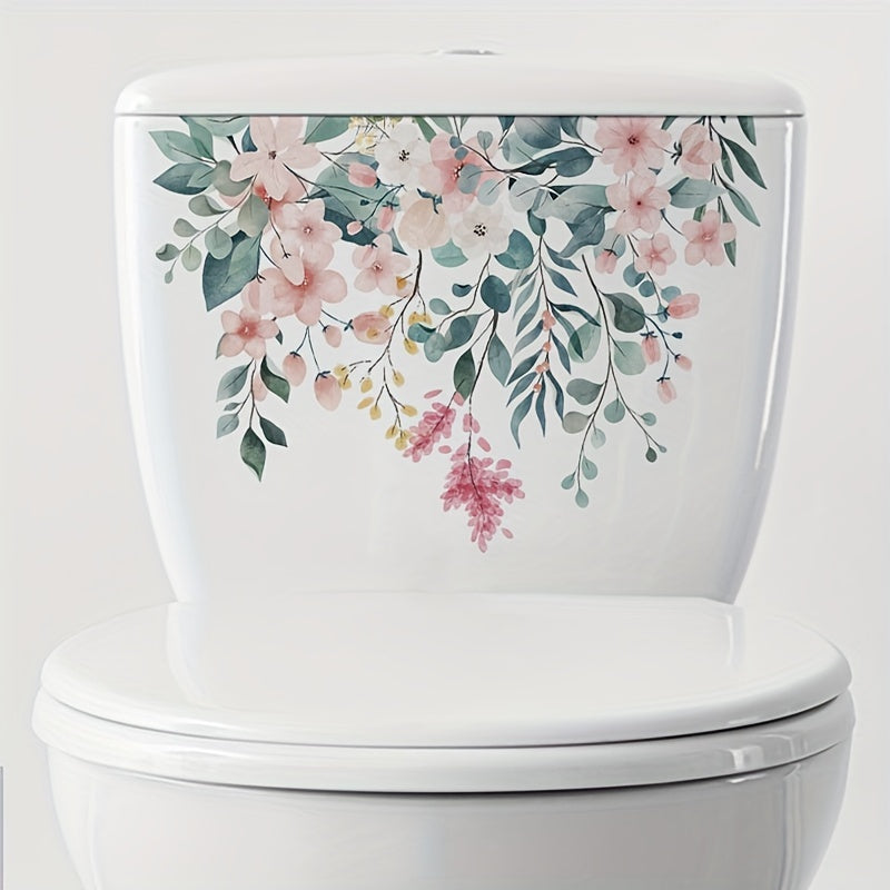 Fresh Flower Toilet Sticker Bathroom Decoration Waterproof Sticker