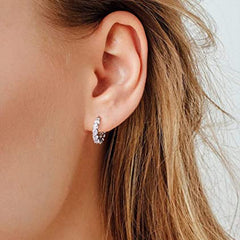 Zircon Hoop Earrings Sparkle in Any Light
